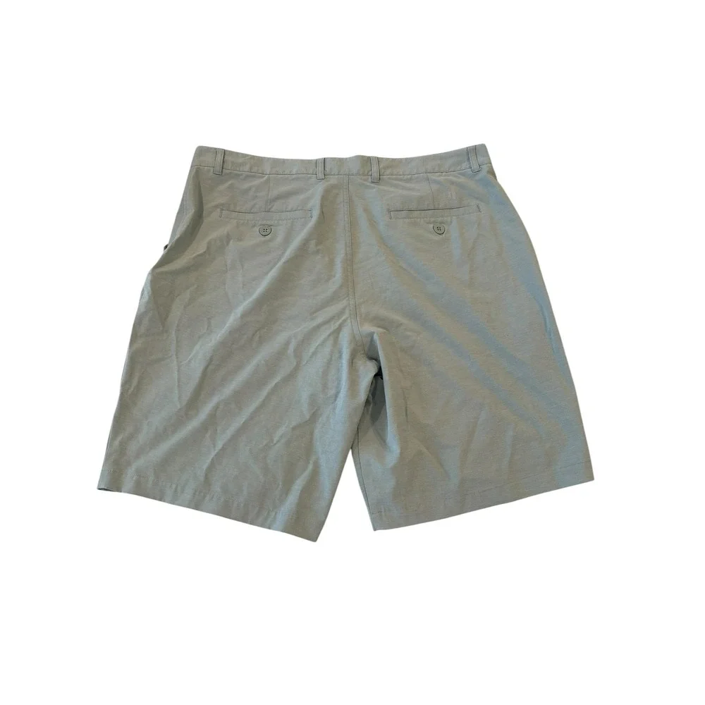 Johnnie-O Mens Performance Shorts Size 38 Green Blue Micro Stripe Golf Active